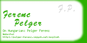 ferenc pelger business card